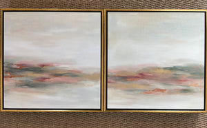 “Making a Way” Isaiah 43:19, pair of original oil paintings with gold leaf, 24x24 each painting